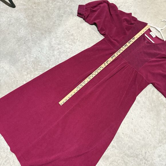 Vintage Vanity Fair Nightgown Women Medium Maroon Soft Comfort Barrel Sleeve - Picture 4 of 13